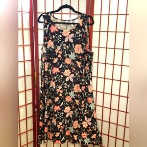 Floral Print Sleeveless Dress with Stretch Size 3X Old Navy